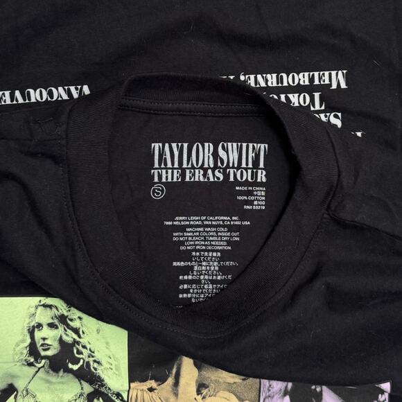 NEW The Eras Tour Through Vancouver I Black Tee Taylor Swift sz Small T-Shirt - Picture 3 of 5